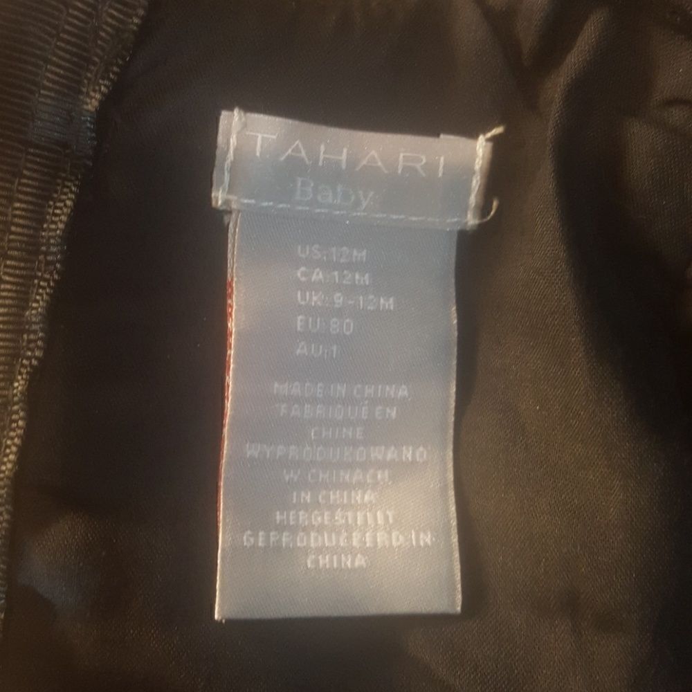 TAHARI BABY Black Metallic Dress - Size 12M - Picture 5 of 6